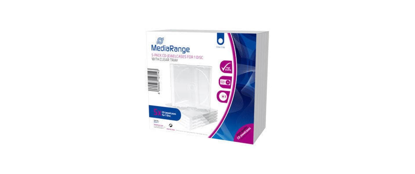 MediaRange Ersatzhüllen – 1 Disk, Kunststoff, 140 × 70 mm, 5er Pack