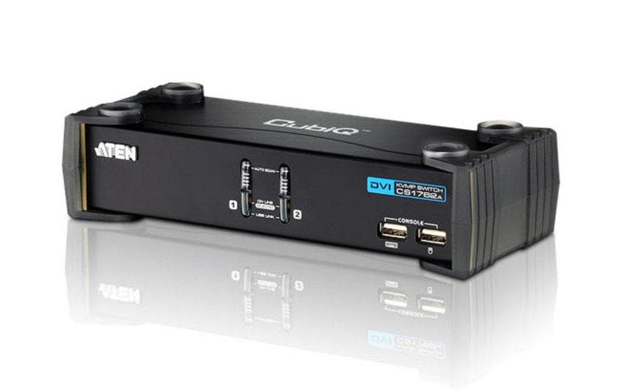 ATEN CS1762A – KVM-Switch 2×1, DVI-I/USB 2.0, WUXGA (1920 × 1200), Audio, USB-Hub, HDCP