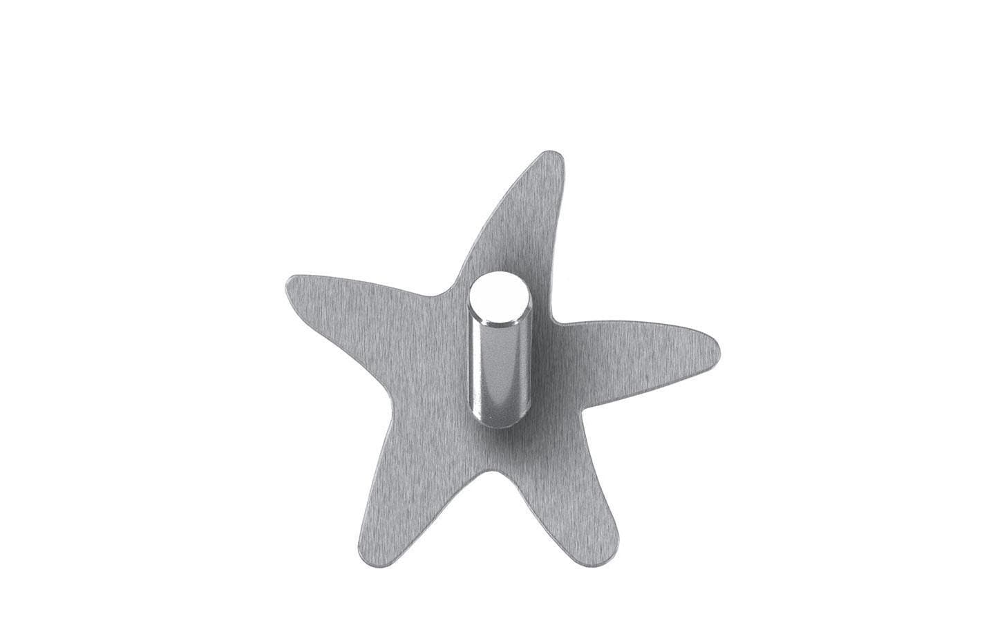 Kleine Wolke Haken – Edelstahl, Wandmontiert, 6,5×6,5 cm, Chrom/Grau