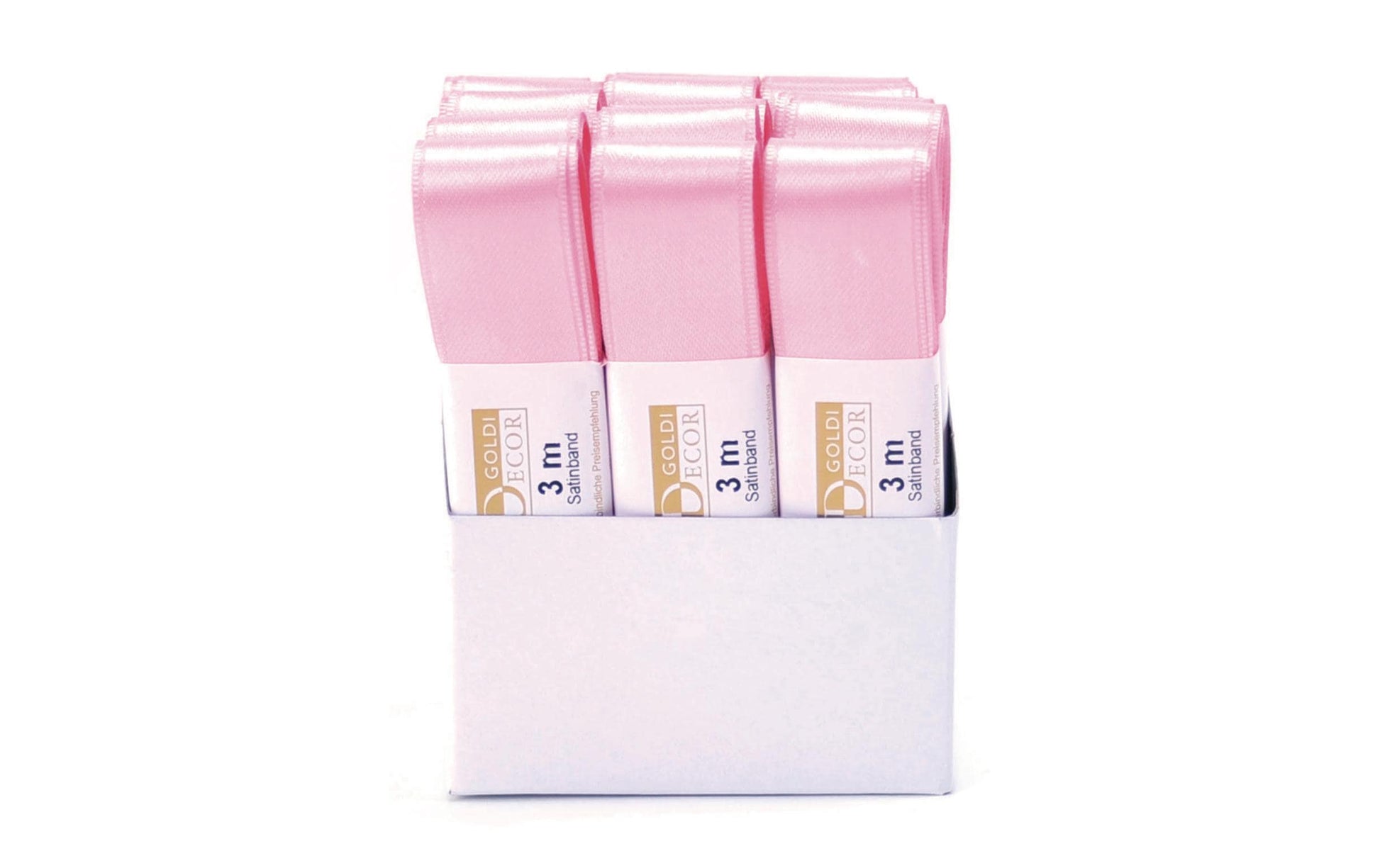 Goldina Satinband, Rosa, 25 mm × 3 m, Stoff, Glänzend