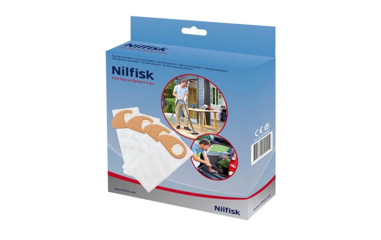 Nilfisk Staubbeutel Vlies – 4 Stück, für Nilfisk BUDDY II