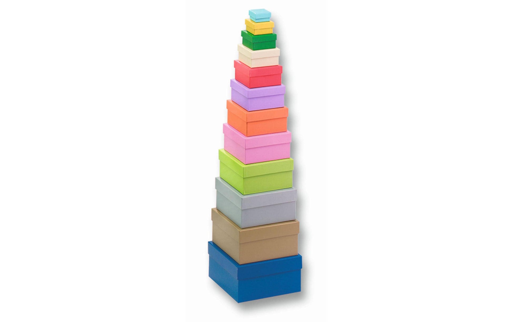 Folia Geschenkbox – farbig sortiert – recyclingfähig, für Basteln – 35 × 20 × 35 bis 145 × 75 × 145 mm