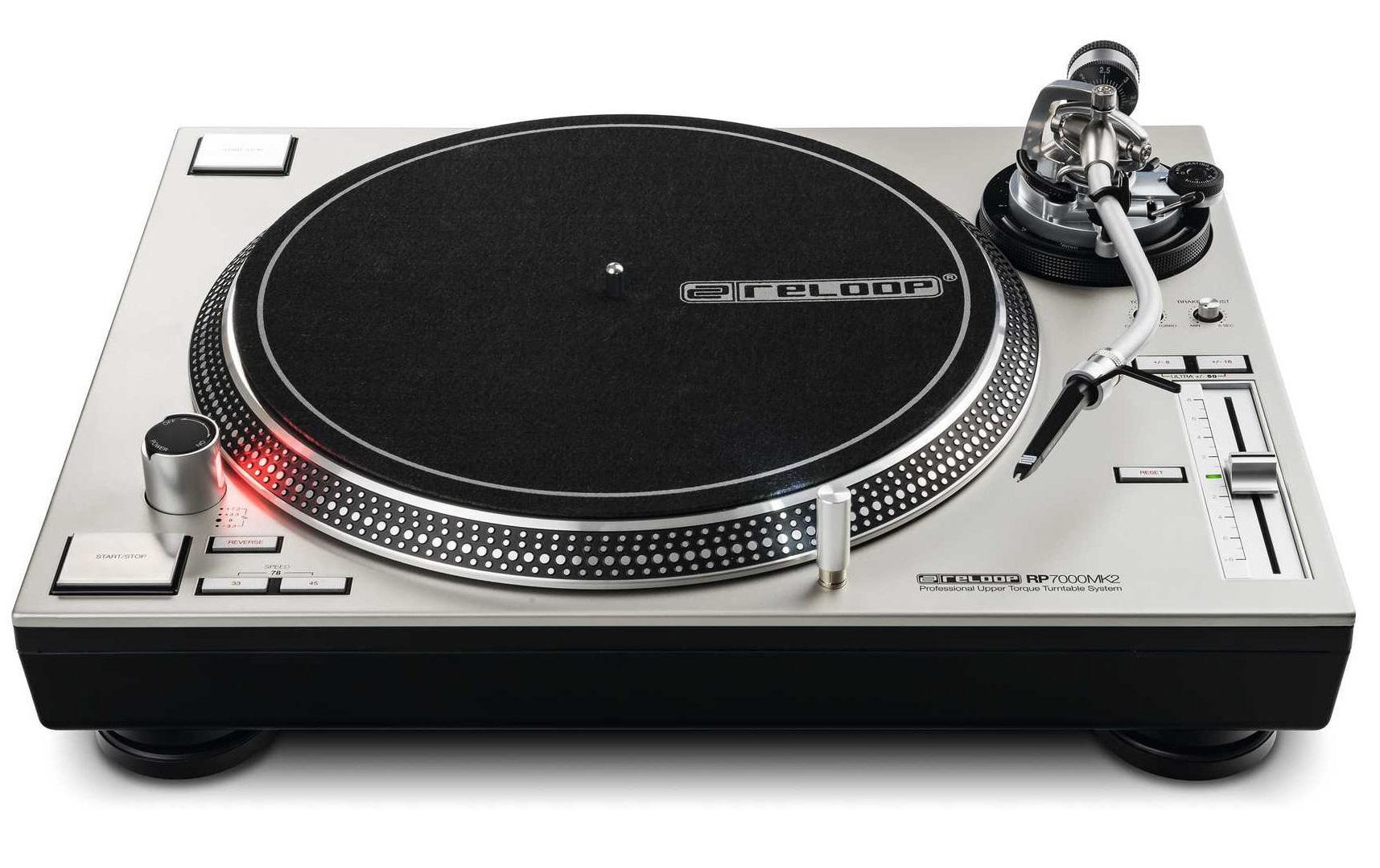 Reloop RP-7000 MKII – Plattenspieler – Stationär – Direktantrieb, Phono-Vorverstärker, Line/Phono umschaltbar – Silber