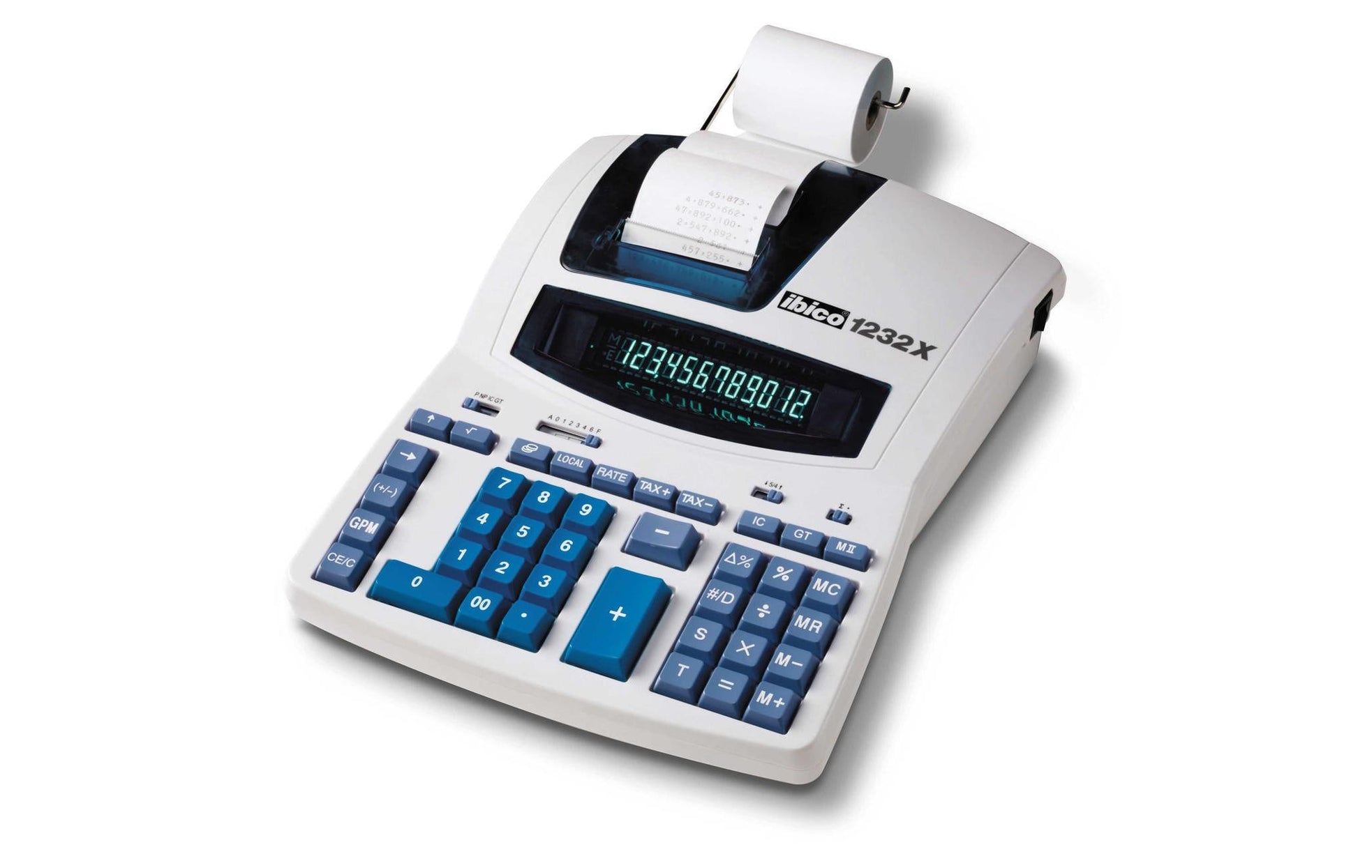 Ibico Tischrechner, druckend 1232X – 12-stellig, 2-farbig, 4,1 Zeilen/s, Postenzähler/Währung, Netz