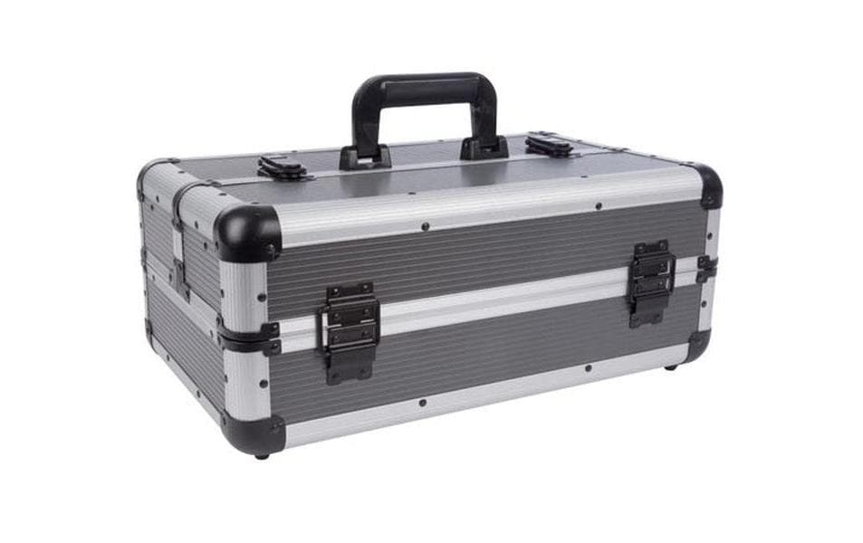 Perel 1819-CW Werkzeugkoffer – leer, mit Tragegriff, Aluminium/Anthrazit, B 265 × H 170 × T 445 mm