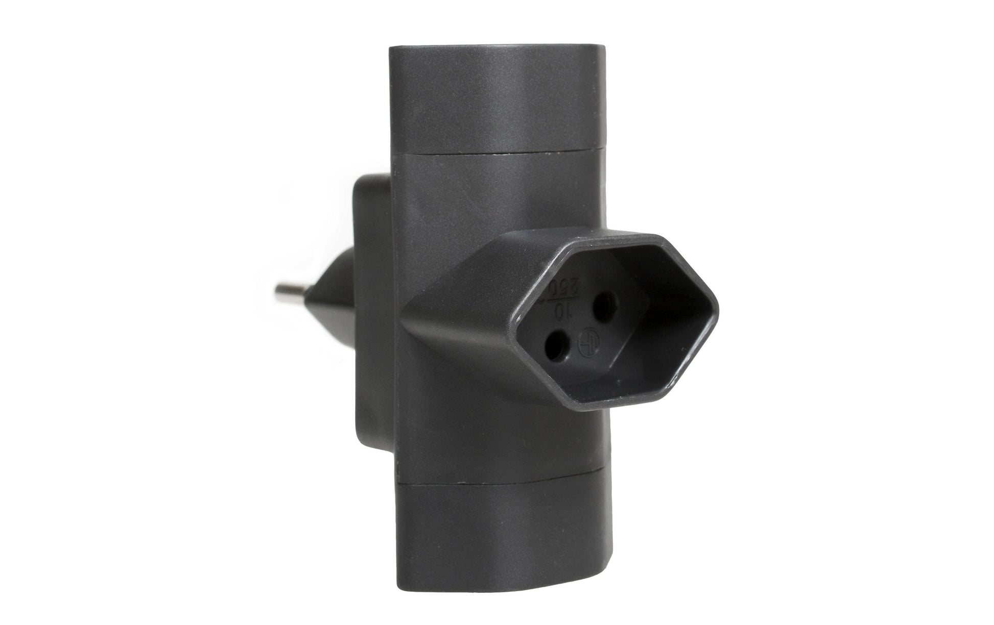 M. Schönenberger Abzweigstecker T12 zu 3× T13 – 3 Steckdosen, Schwarz