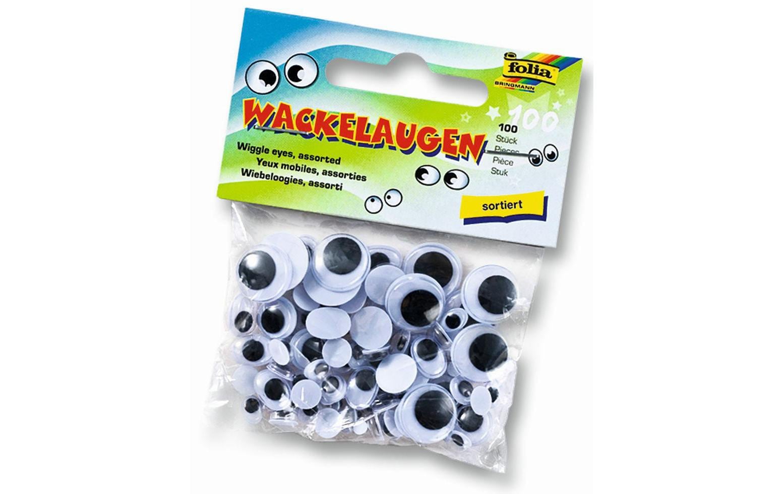 Folia Wackelaugen – 100 Stück – Weiss