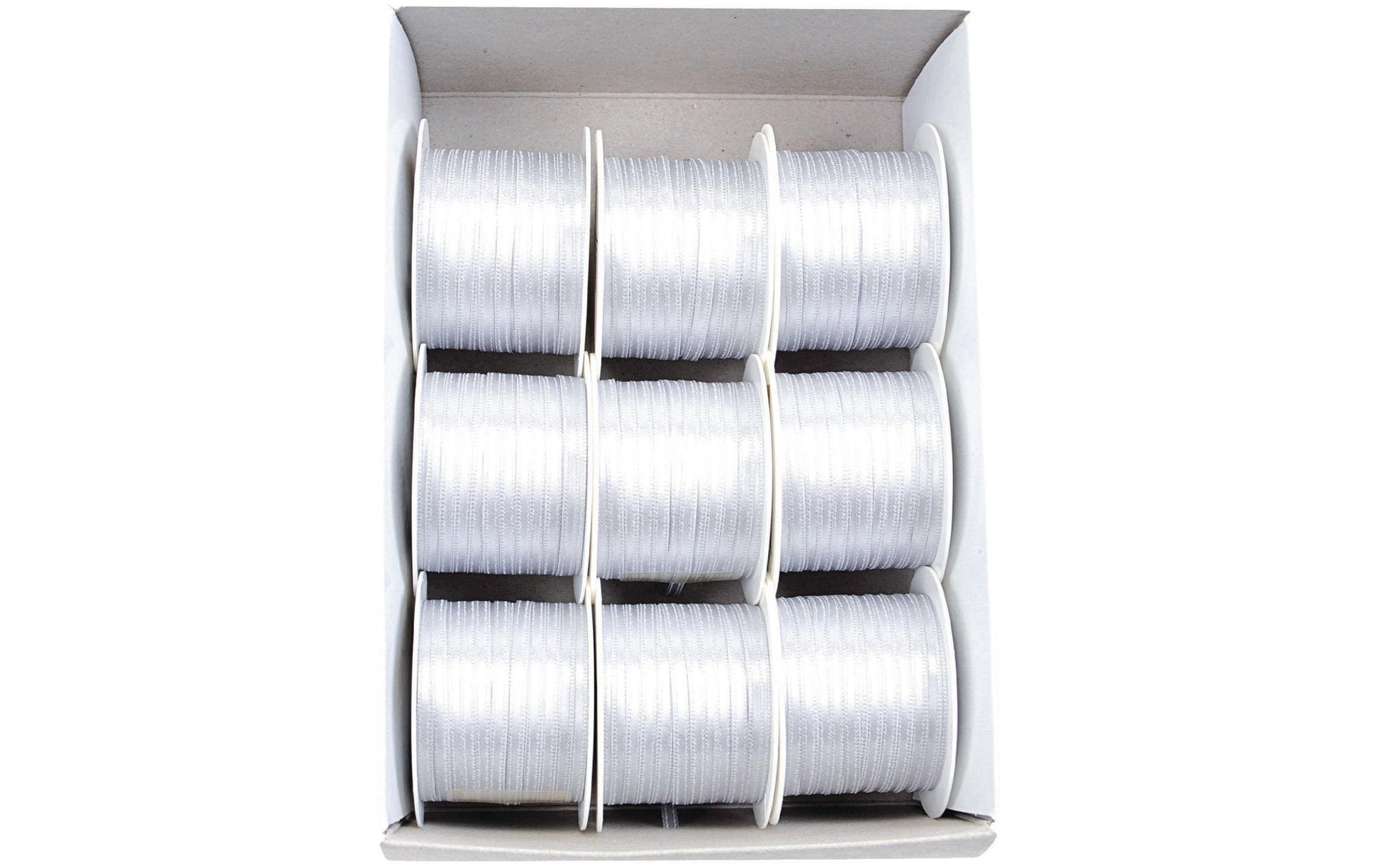 Goldina Doppelsatin-Band, Stoff, Weiss, 3 mm × 10 m, 1 Stk.