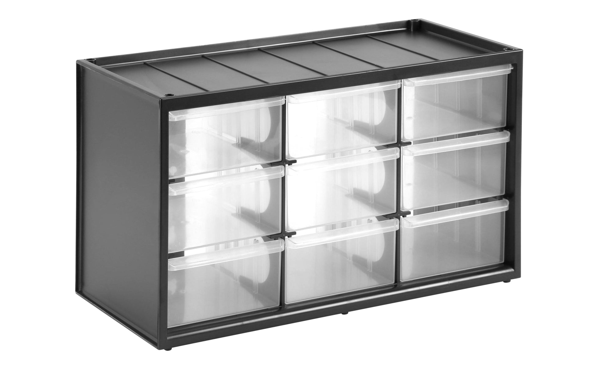 Stanley Schubladenmagazin, 155 × 365 × 213 mm, Kunststoff (PP), schwarz, transparent, 9 Schubladen