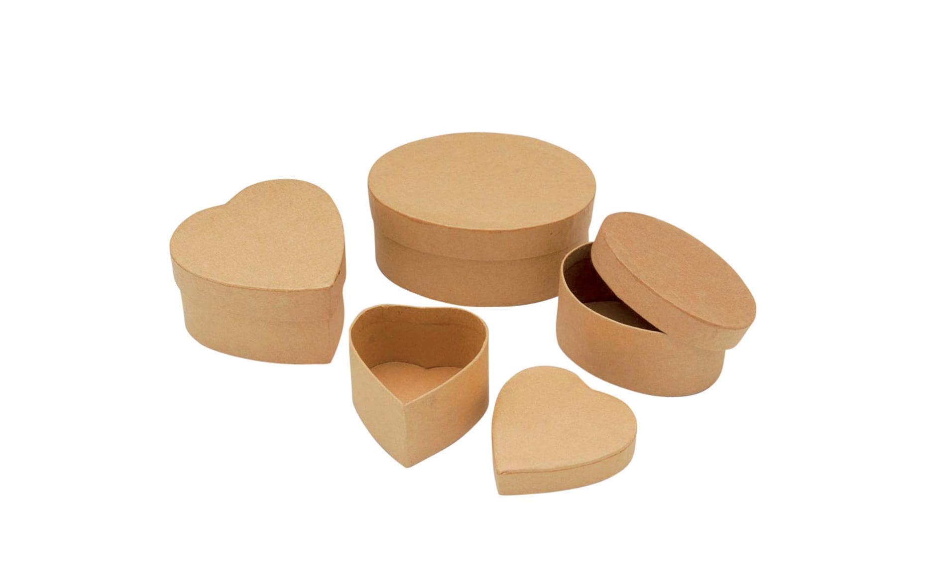 GLOREX Aufbewahrungsbox Mini-Boxen-Set – beige – 4 Stück, Karton