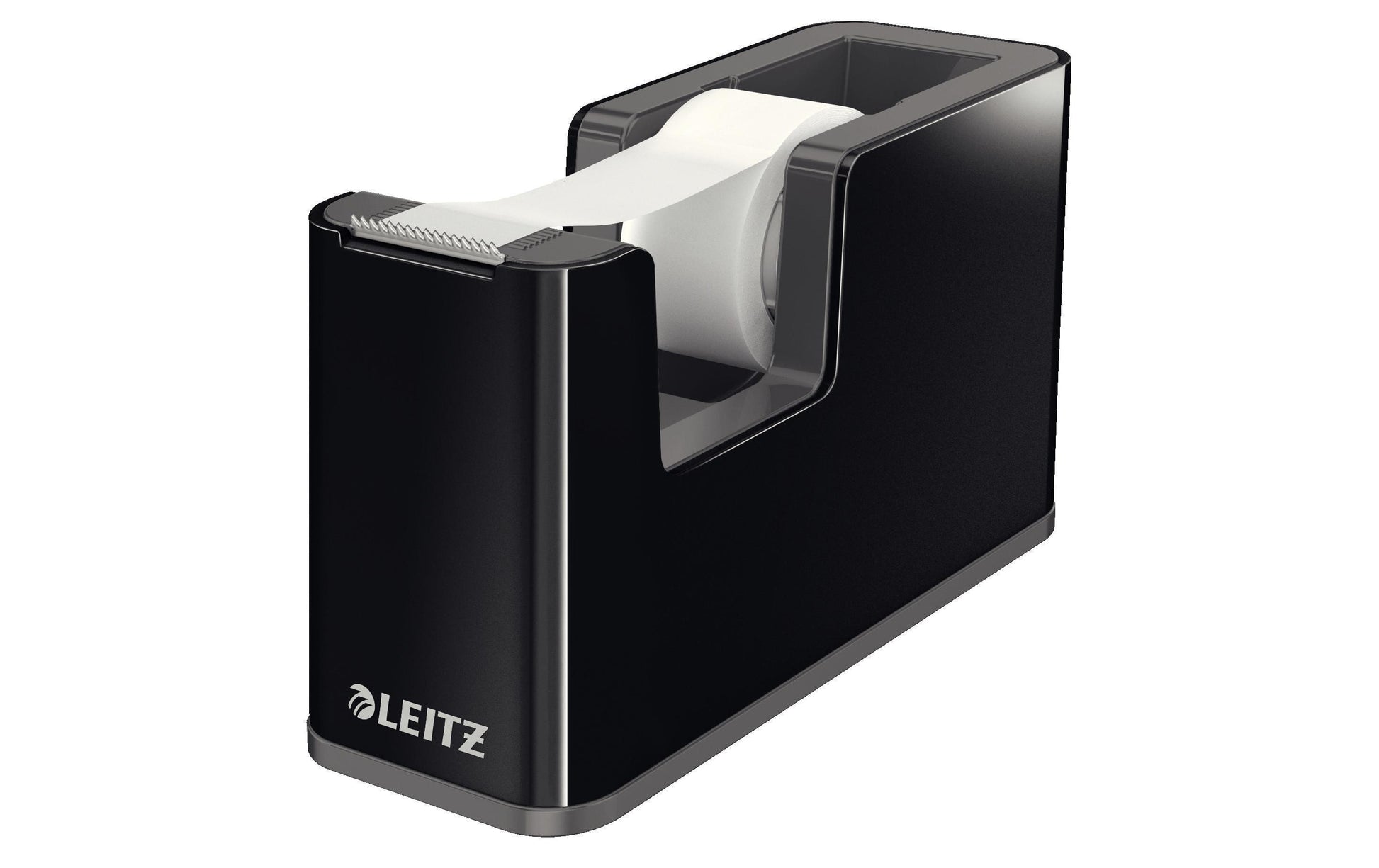 Leitz Tischabroller – für Rollenbreite bis 19 mm, für Bandlänge bis 33 m, für Kern 1", rutschfest, Metallmesser