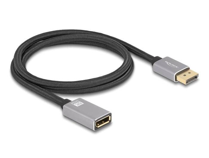 DeLOCK DisplayPort Verlängerung DP 1.4 8K 60 Hz – 1 m – Grau