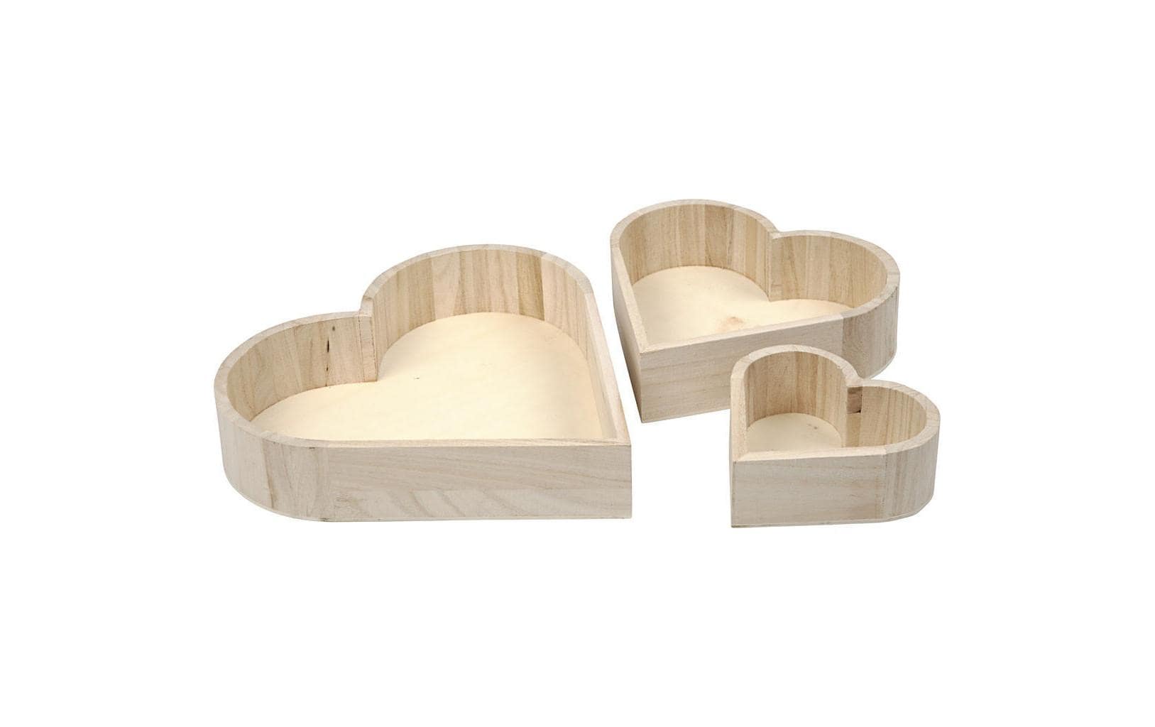 Creativ Company Schale – Holz, braun, 3-teilig – Ø 25 × 5,2 cm