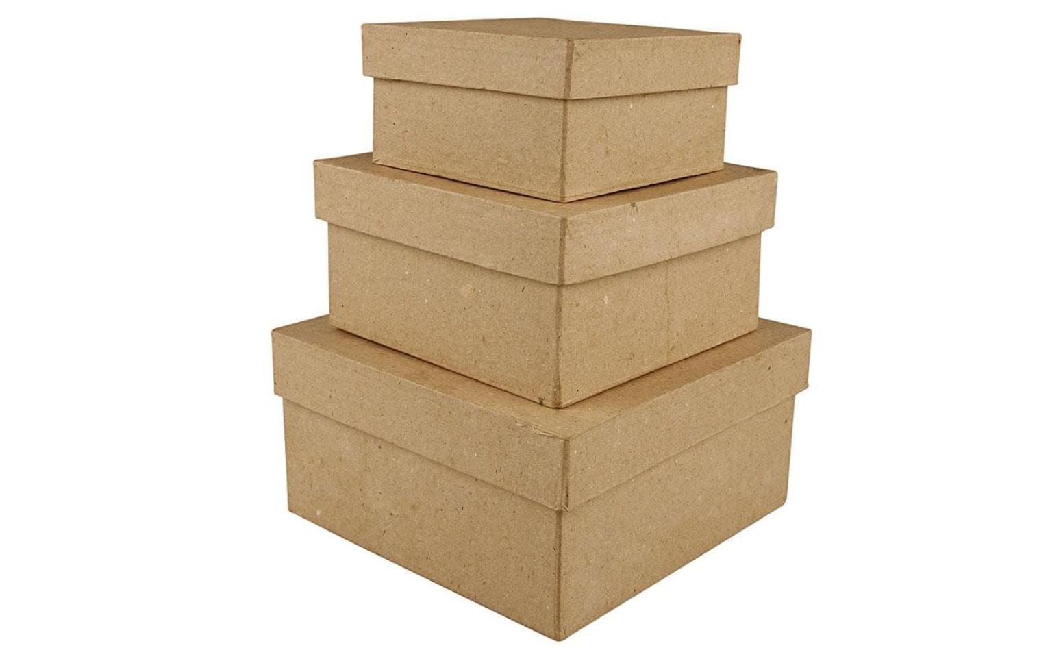 Creativ Company Aufbewahrungsbox (3 Stück) – Karton – Cappuccino