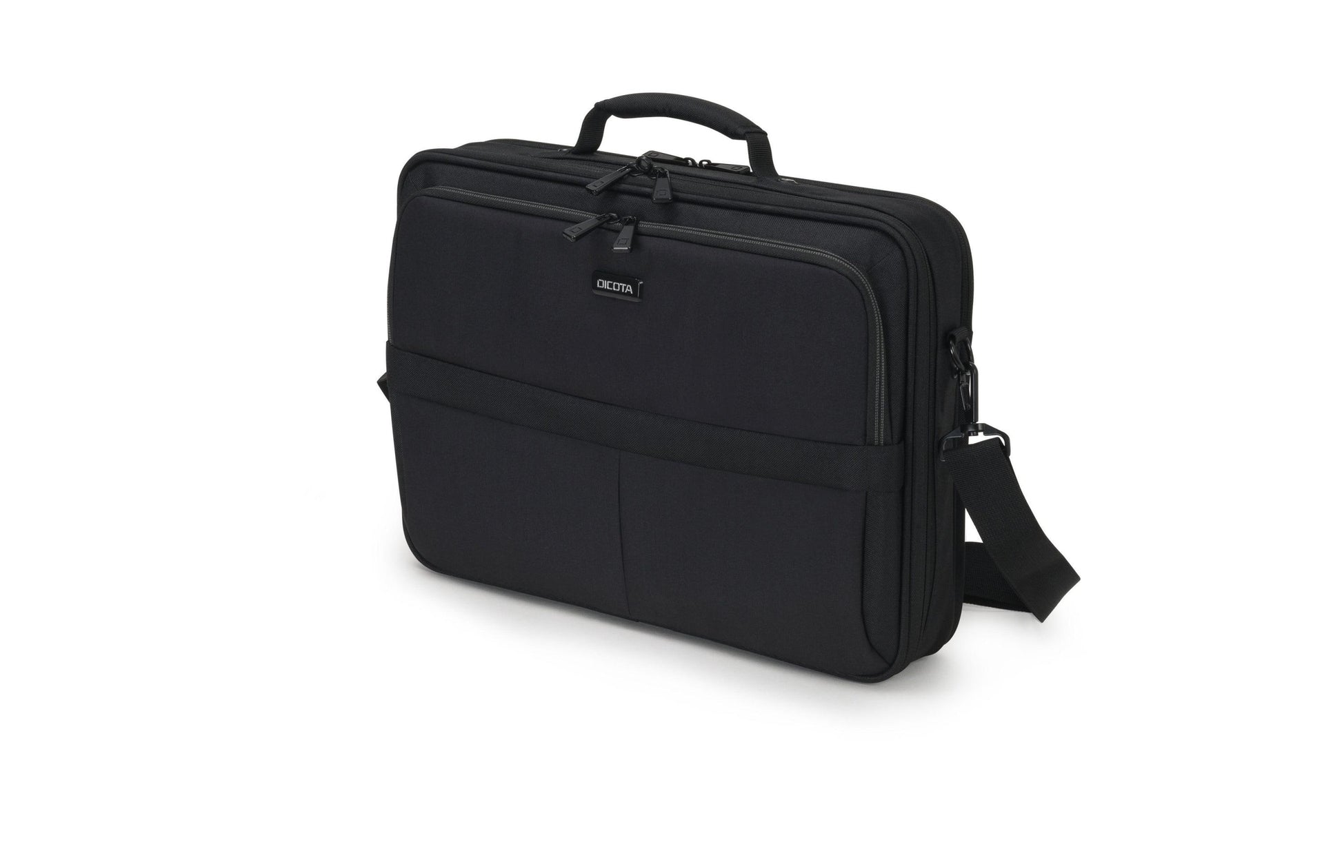 DICOTA Notebook-Tasche bis 15,6" – Recyceltes PET, Trolley-Band – Schwarz