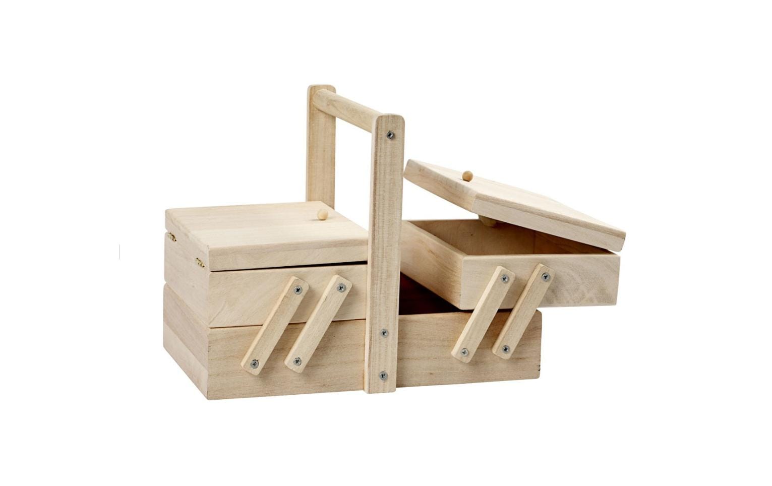 Creativ Company Nähkästchen 24 × 19 × 16,3 cm – Holz, Braun