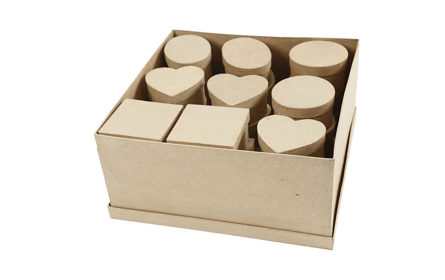 Creativ Company Pappschachteln mittel – 5 cm, Cappuccino