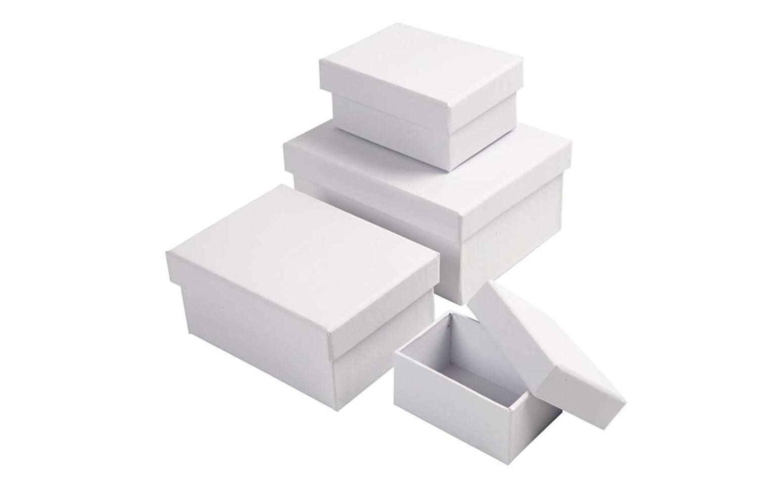 Creativ Company Geschenkbox Karton Weiss – 95 × 65 mm – 4 Stk.