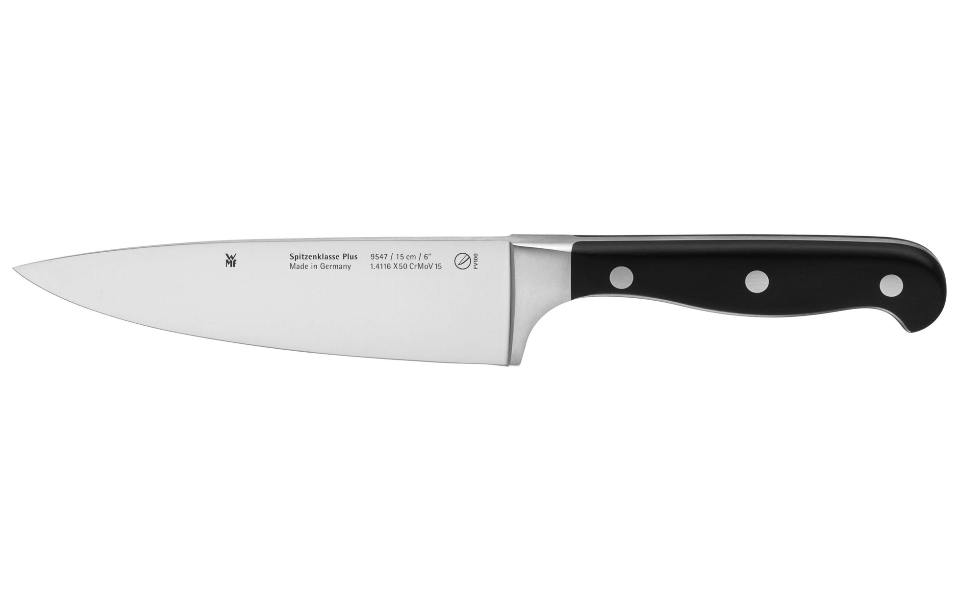 WMF Kochmesser 15 cm, Cromargan (Edelstahl)/Kunststoffgriff, Schwarz