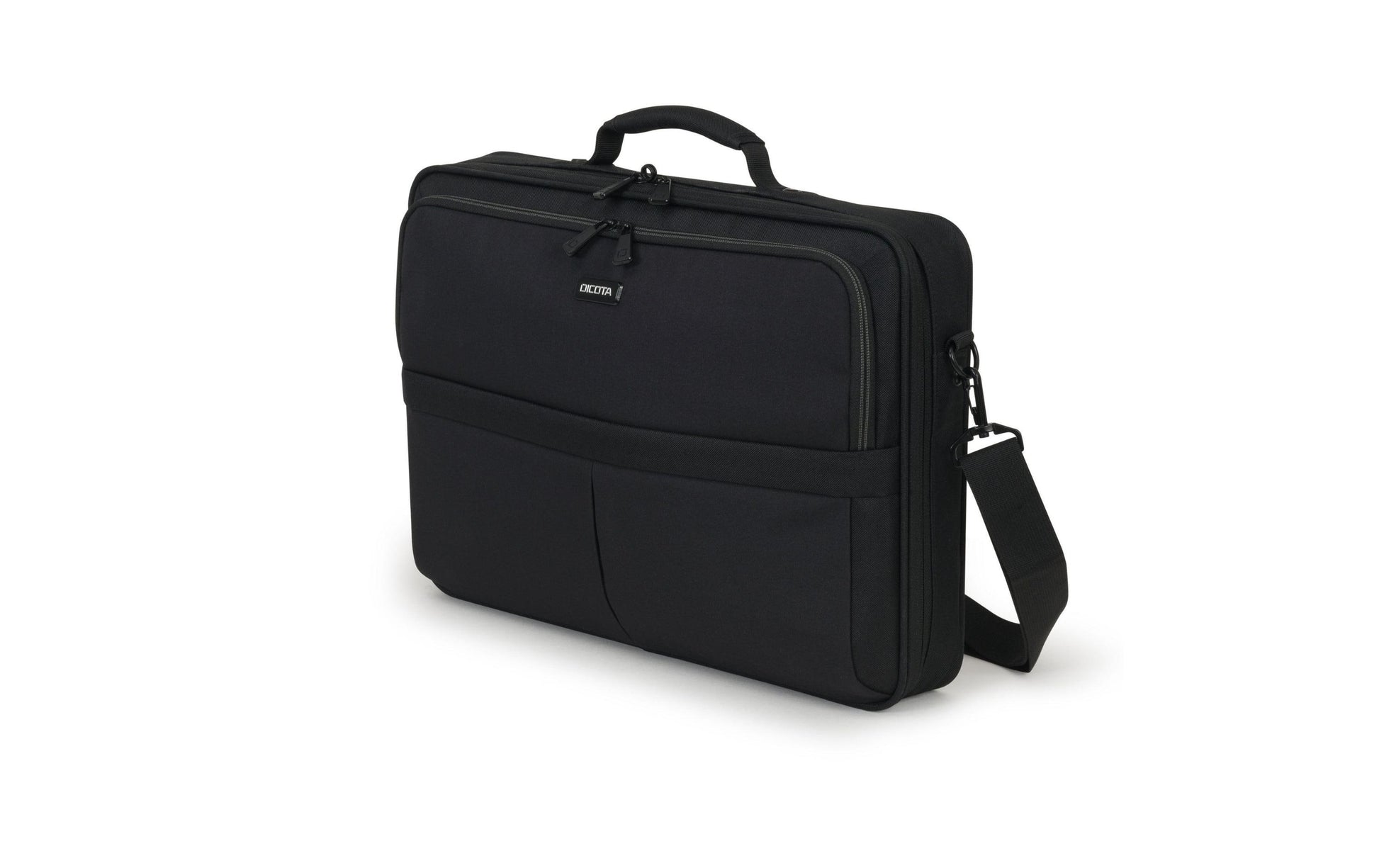 DICOTA Eco Multi SCALE Notebook-Tasche bis 17,3" – aus recyceltem PET, Trolley-Band – Schwarz