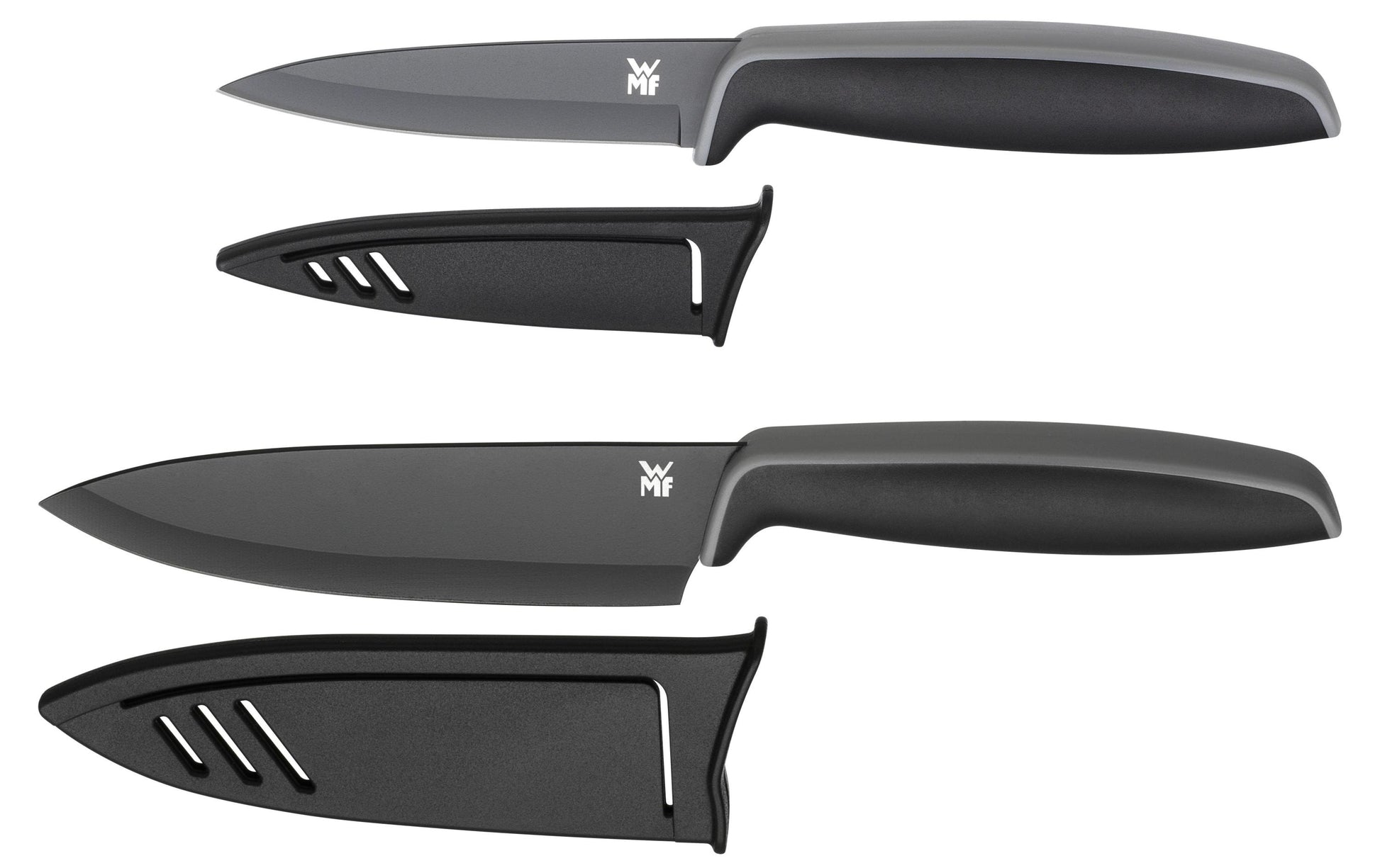 WMF Touch – Messerset, Klingen 9 cm, 13 cm, Edelstahlklingen, Kunststoffgriff, Schwarz