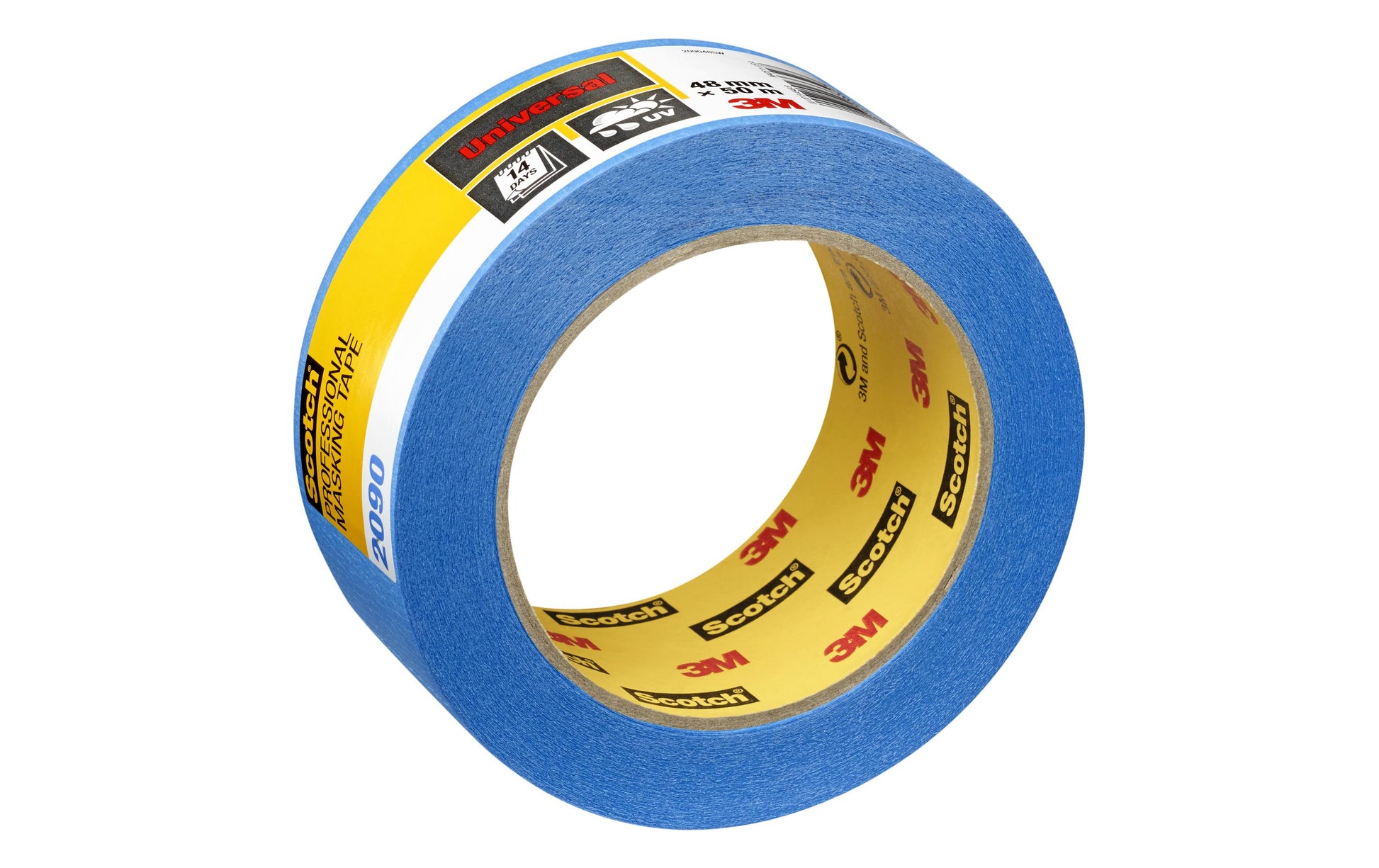 3M Malerband ScotchBlue 2090, weiss – 48 mm × 54,8 m, UV-beständig, rückstandsfrei bis 14 Tage