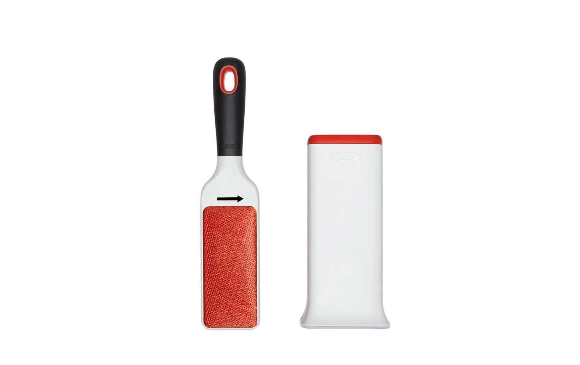 OXO Good Grips Textil-/Fusselbürste – selbstreinigend, Nylon, 17,4×3,9 cm, Weiss, für Kleider