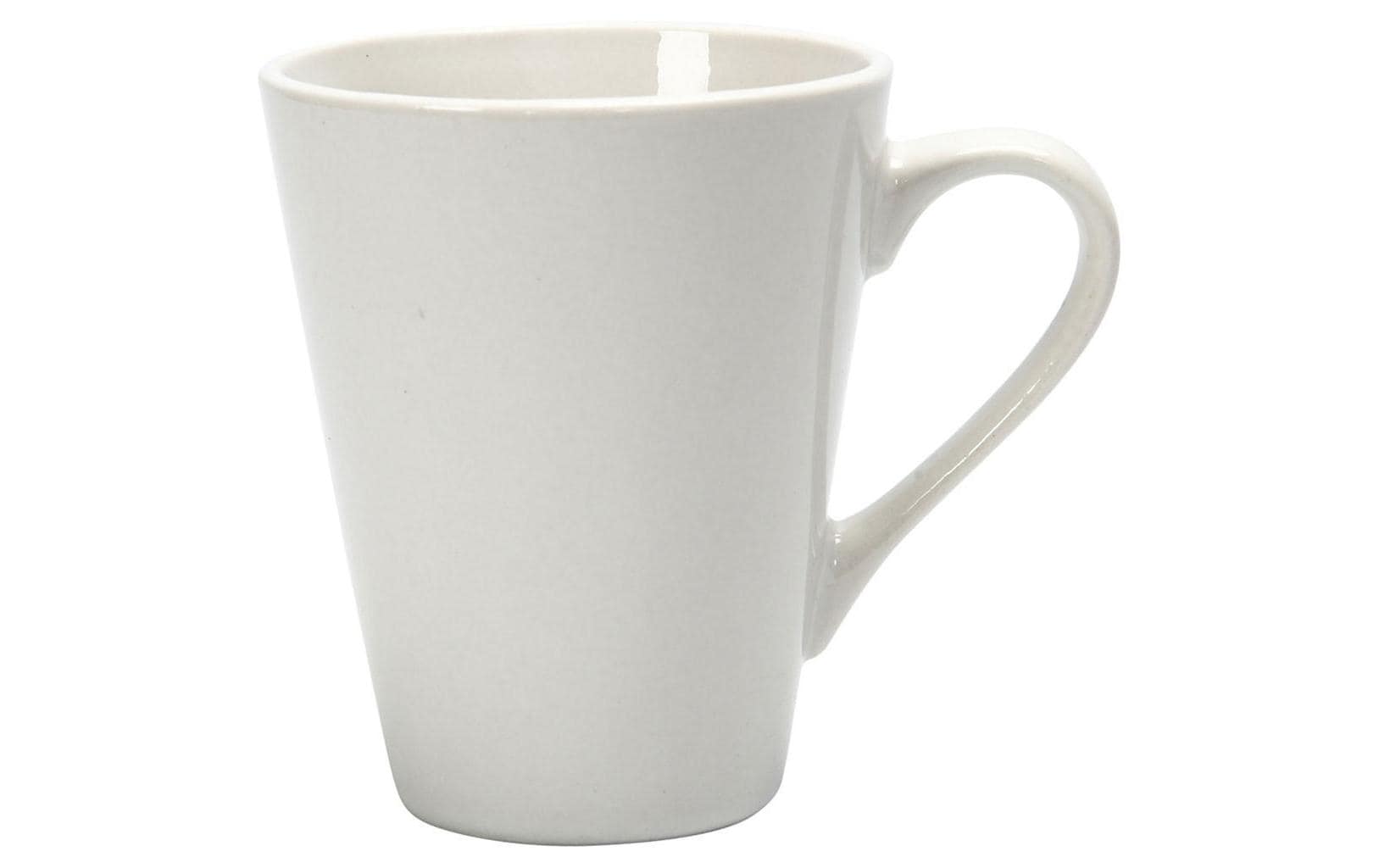 Creativ Company Tasse – Ø 8,0 cm, H 10,0 cm, Porzellan, Weiss, mit Henkel