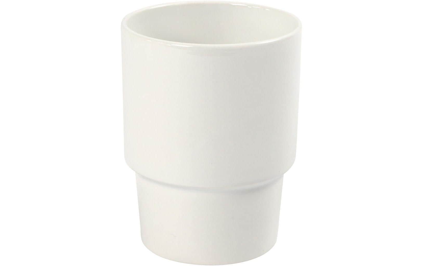 Creativ Company Becher – Ø 8,5 cm, H 11,0 cm, Porzellan, Weiss