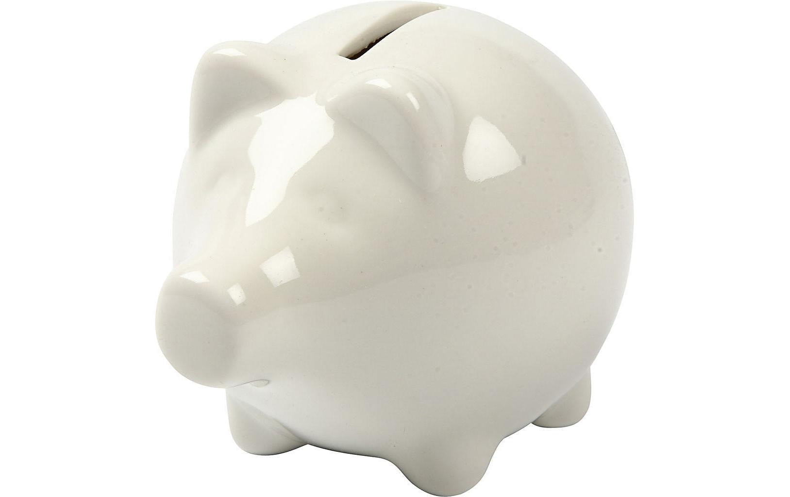 Creativ Company Spardose – Keramik, Weiss – 8,5 × 8 cm