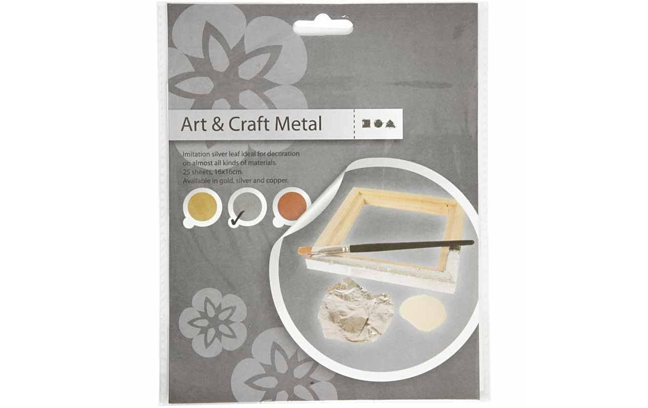 Creativ Company Holografische Bastelfolie, Silber, 16 × 16 cm, Set à 25
