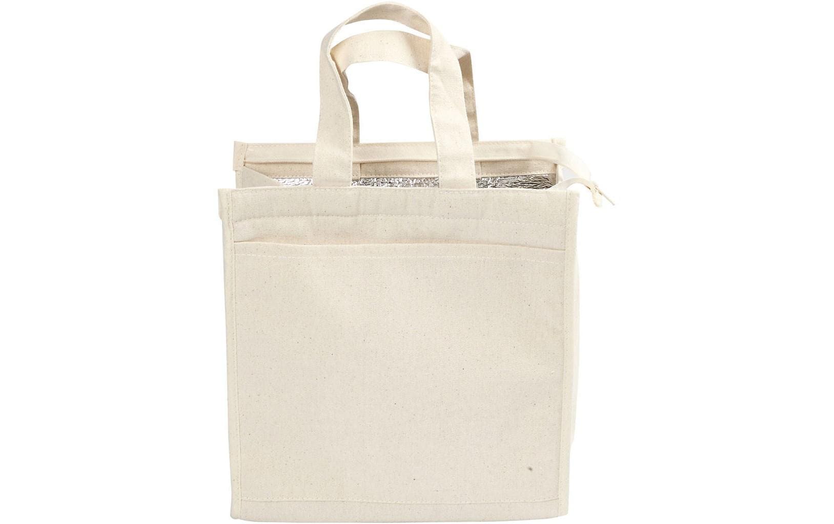 Creativ Company Kühltasche – 240×250×120 mm – beige, Baumwolle, Folie – 1 Stk.