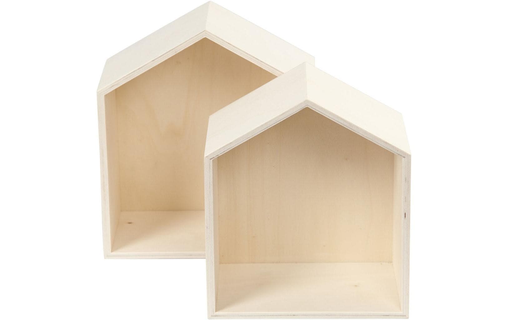 Creativ Company Aufbewahrungsbox Haus – Sperrholz – Braun – 225 × 250 × 125 mm – 2 Stück