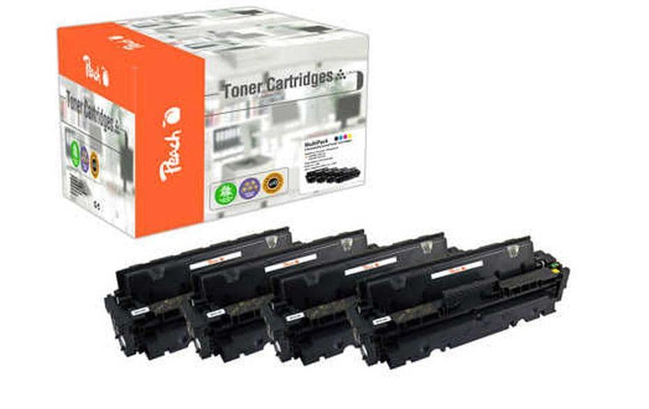 Peach Toner-Multipack 410A – BK/C/M/Y, 2300 Seiten – für HP Color LaserJet Pro M452, MFP M477, MFP M377 und andere