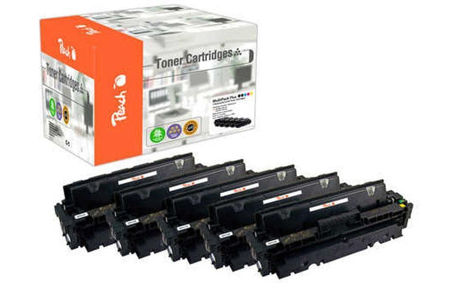 Peach Toner-Multipack HP 410X – BK/C/M/Y, 5000 Seiten – für HP LaserJet Pro M452/M452DN/MFP M477 und andere