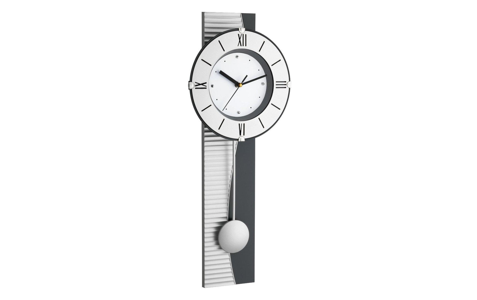 TFA-Dostmann TFA Dostmann Pendel Wanduhr – Analog, Ø 23 cm, silber