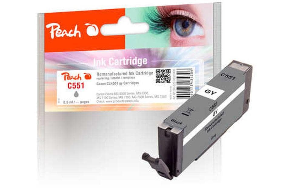 Peach CLI-551 Grau Tintenpatrone (Kompatibel) – 365 Seiten – für Canon Pixma IP8750/MG6350/MG7150