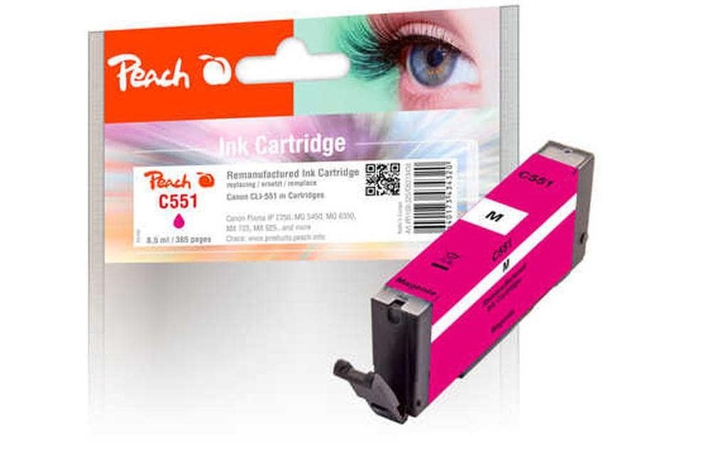 Peach CLI-551 Magenta Tintenpatrone (Kompatibel) – 365 Seiten – für Canon Pixma IP 7250/8750, MG 6300/6350
