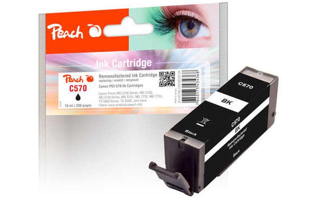 Peach PGI-570 Schwarz Tintenpatrone (Kompatibel) – 330 Seiten – für Canon Pixma MG5700/6800/7700 …