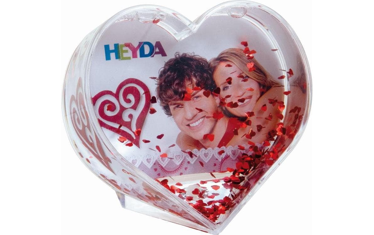 HEYDA Schneekugel Herz – 10 cm, transparent
