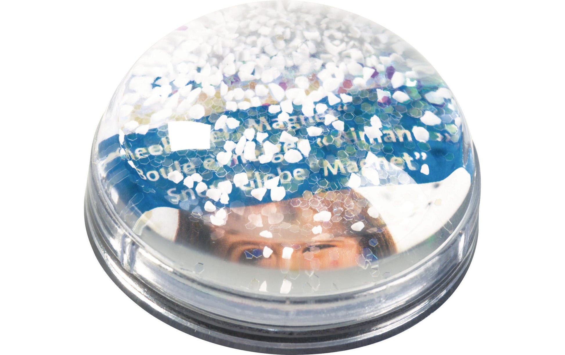 Heyda Schneekugel – 5 cm – Acryl, transparent, mit Magnet