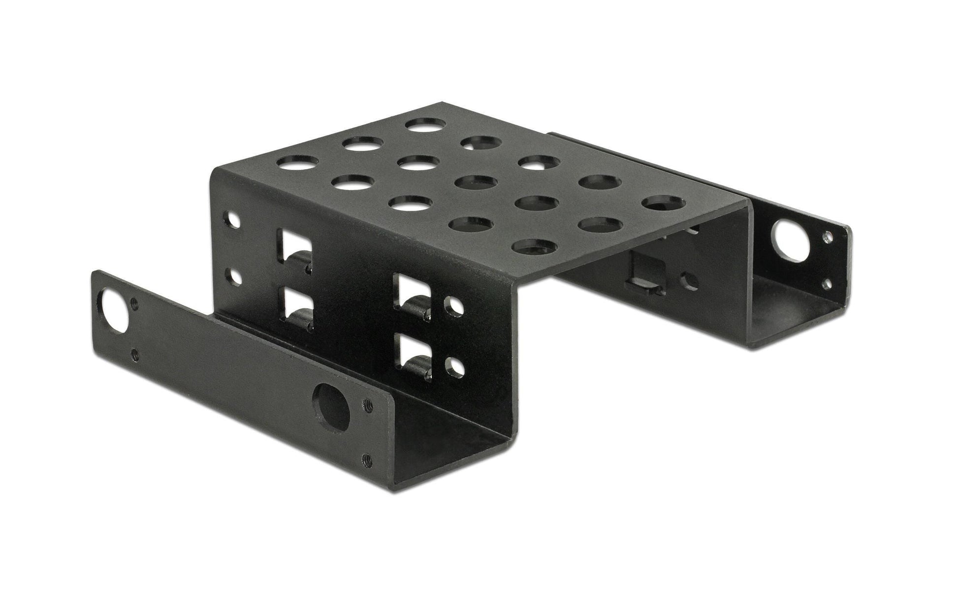 Delock 18270 Einbaurahmen 2× 2,5" in 5,25" Schacht, Schwarz, Metall