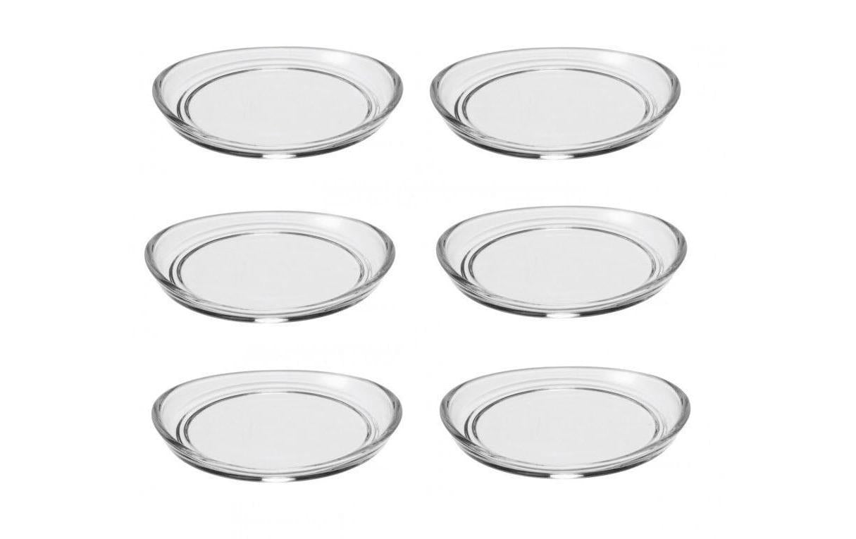 LEONARDO Kerzenteller, Glas, Transparent, Ø 10 cm, Spülmaschinenfest, 6er-Set