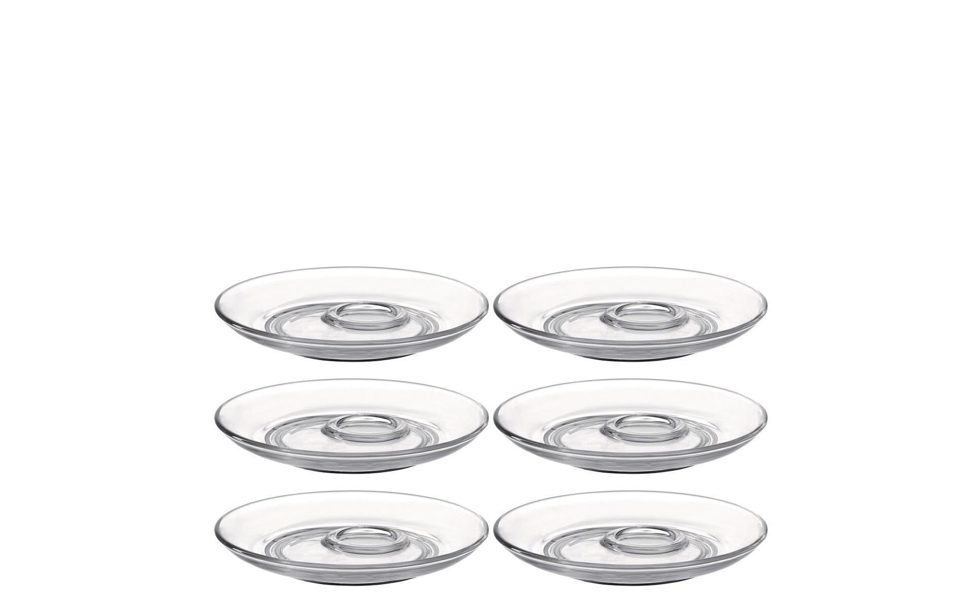 LEONARDO Senso Unterteller – Ø 14,5 cm, Kalk-Natron-Glas, Transparent, Spülmaschinenfest, 6 Stück
