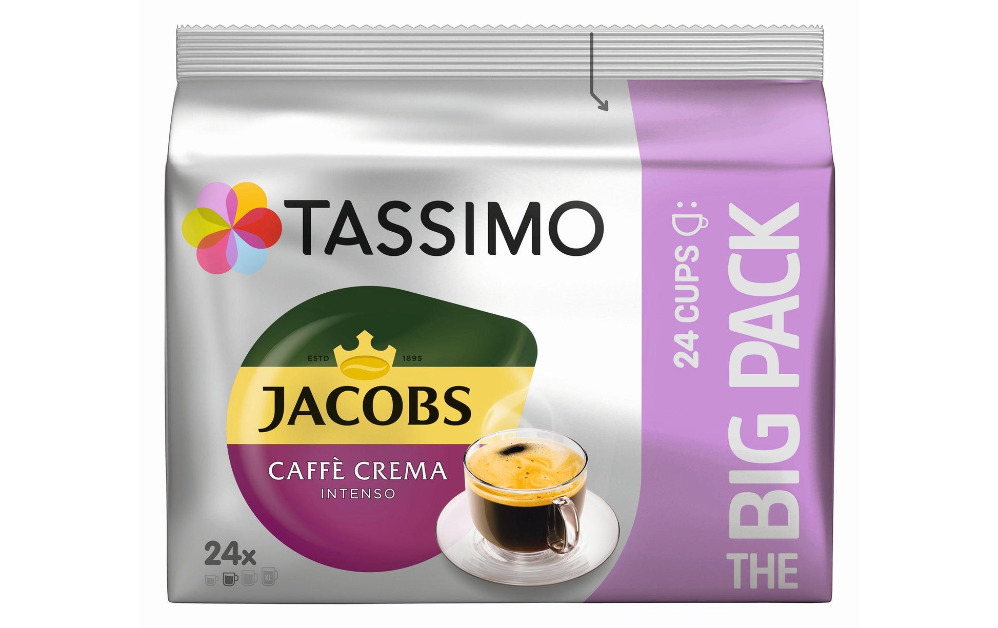 TASSIMO Jacobs Café Crème Intenso – Kapseln für TASSIMO T DISC – Intensität 5, 24 Kapseln