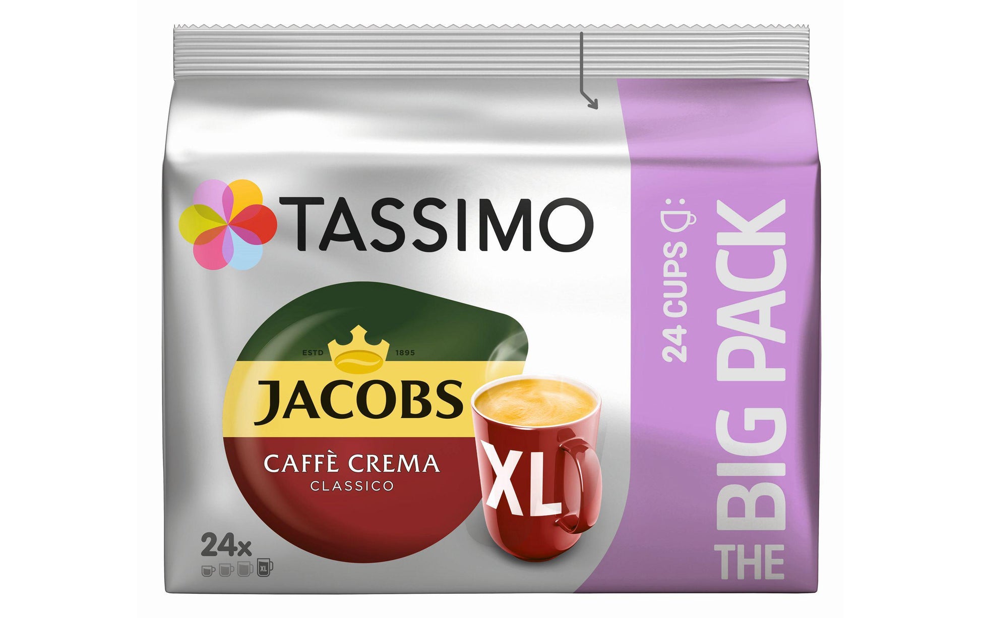 TASSIMO Jacobs Café Crème XL – Kapseln für TASSIMO T DISC – Intensität 3, 24 Getränke