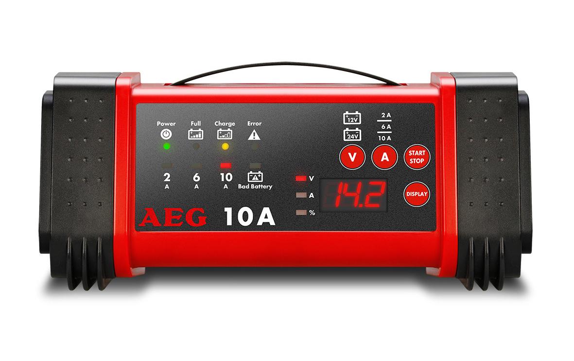 AEG Mikroprozessor-Ladegerät – 24 V, 10 A, 8-Stufen, Erhaltungsladung, für Blei/Gel/AGM, IP20