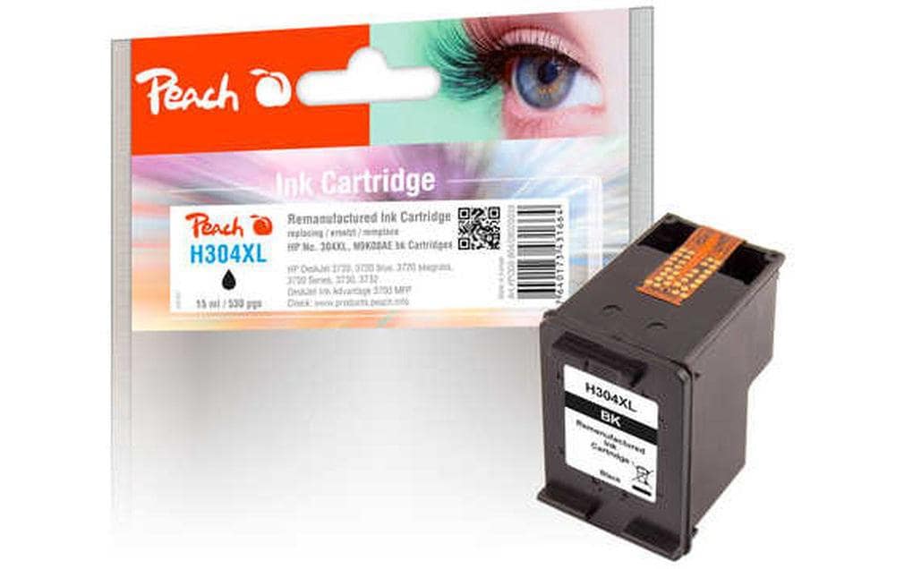 Peach 304XL Schwarz Tintenpatrone (Kompatibel) – 530 Seiten – für HP DeskJet 3720/3730/3732, HP Envy 5030