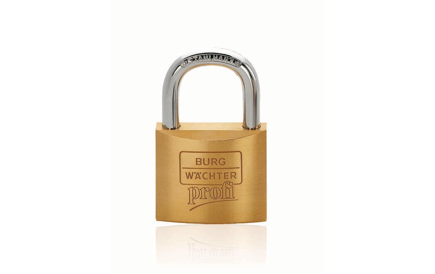 BURG-WÄCHTER Mechanisches Vorhängeschloss – Stahl, Bügel 17,5×16 mm, Ø5 mm, Aussen, Gold