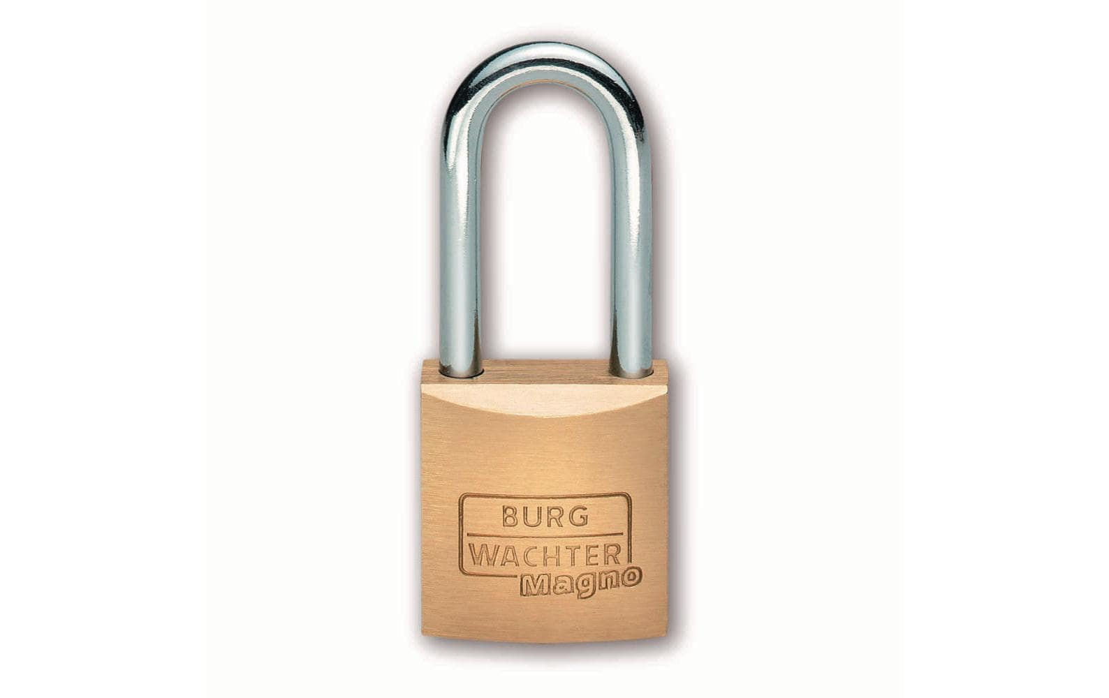 BURG-WÄCHTER 400 E Magno Mechanisches Vorhängeschloss – Messing, Bügel H×B 23,5×22 mm, Ø6,5 mm, Aussen, Gold